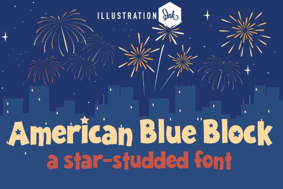 American Blue Block: A Bold Sans Serif for Vibrant Brand Identities