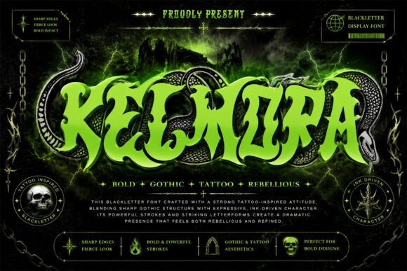 Kelmora: The Bold Blackletter Typeface for Scroll-Stopping Marketing