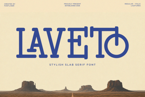 Laveto: A Retro Slab Serif Typeface for Bold Web Design