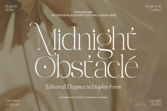 Midnight Obstacle: The Modern Serif for Elegant Brand Identity