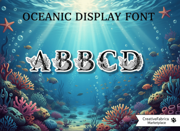 Oceanic Display: The Enchanting Typeface for Underwater Web Magic