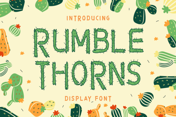 Rumble Thorns: A Quirky Cactus Display Font for Handmade Creators